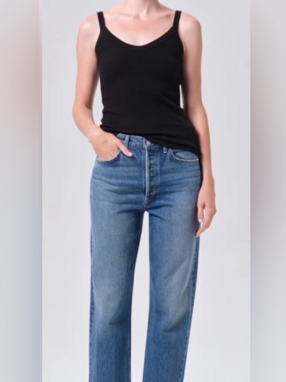 AGOLDE 90’s crop Jeans in Medium Blue Wash